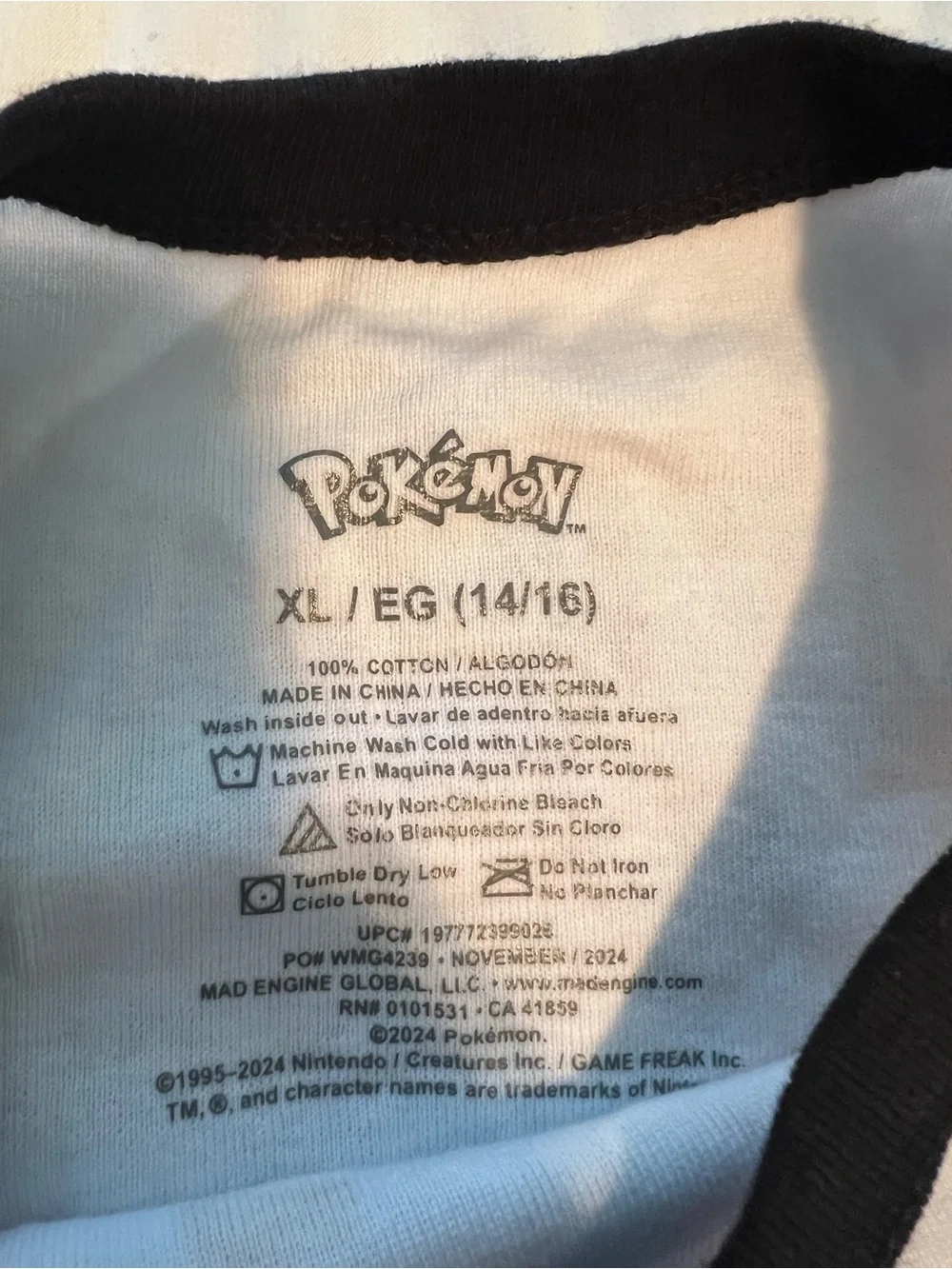 Pokémon Unisex Kids XL (14/16) T-Shirt Jigglypuff Pikachu Eevee Cotton